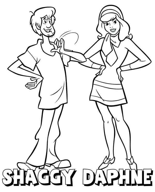 Online coloring book: Shaggy and Daphne coloring page